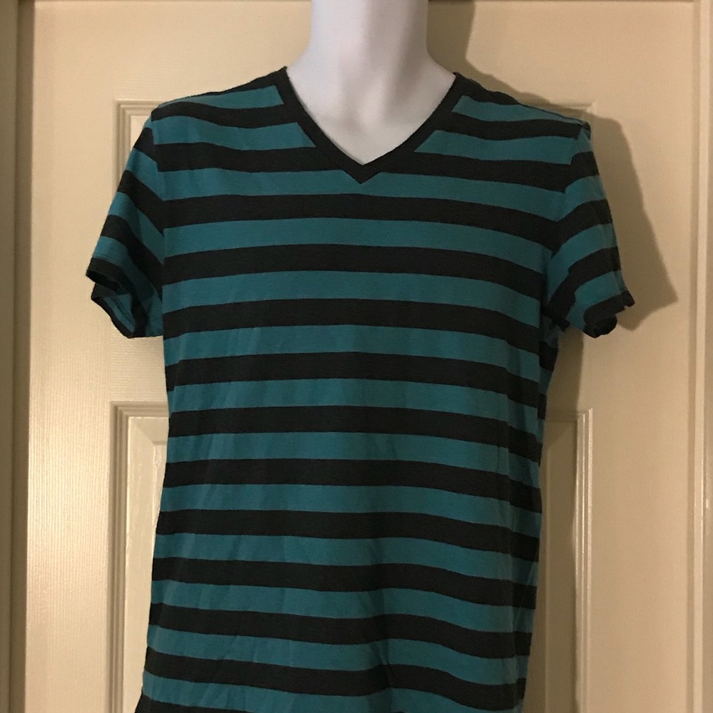 Men’s GAP Turquoise & Black V Neck shirt Sz Medium